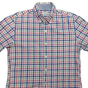 BONOBOS Mens Plaid Button Down Shirt Multi Color Long Sleeve Casual Size Medium